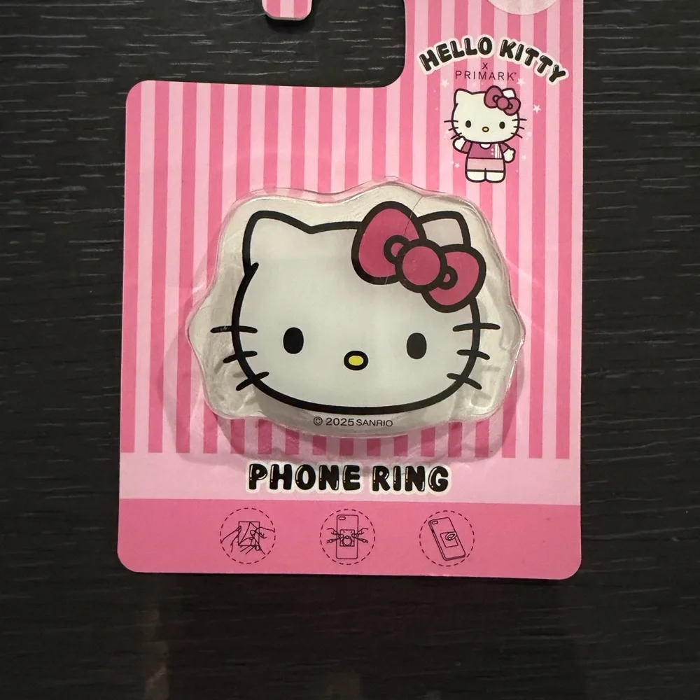 Primark Hello Kitty Phone Ring - Pink and White